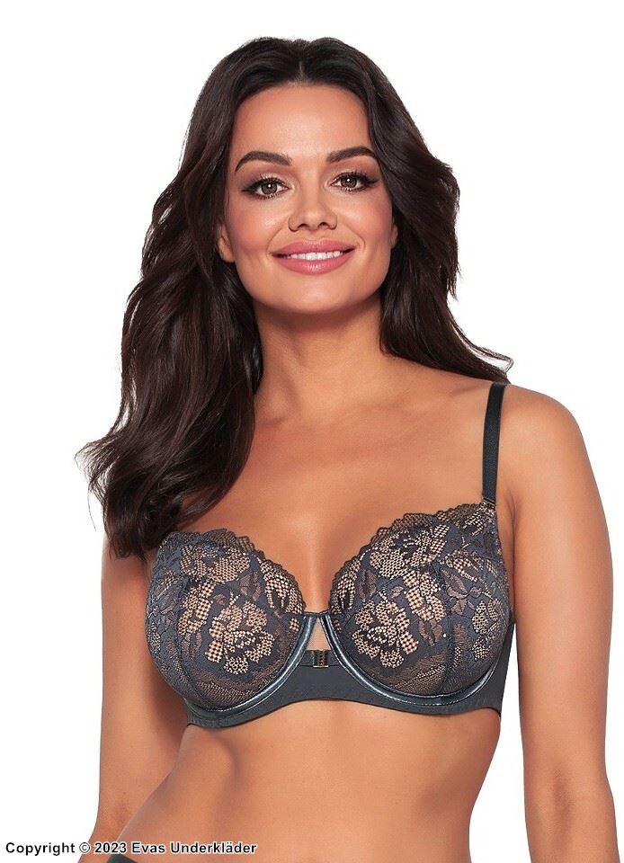 Romantic big cup bra, openwork lace, flowers, B to I-cup